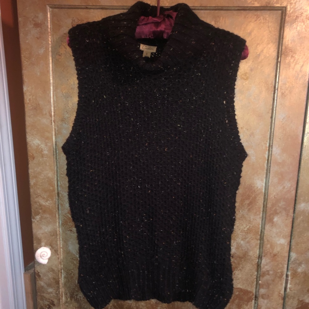 Caslon confetti knit sleeveless turtleneck